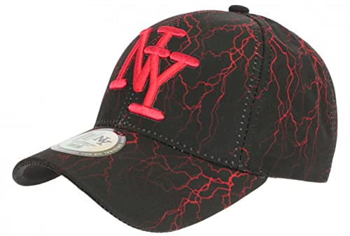Eklyr NY-Kappe, Rot und Schwarz, Original, Baseballkappe, Fashion – Herren, rot, Einheitsgröße