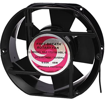 Ruilogod AC 220-240V 0.22A Ventilador de enfriamiento axial de rodamiento ovalado de bolas oval 17 x 15 x 5,1 cm