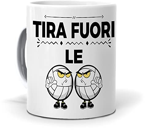Originale Geschenkidee, Tazza Tira fuori le palle, Keramik, 350 ml.