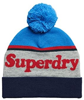 Superdry Damen Vintage Classic Logo Beanie Baskenmütze, New Royal/Red,