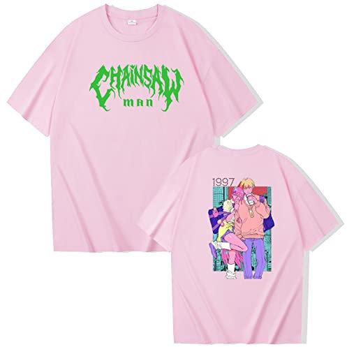XSLGOGO Anime Chainsaw Man T-shirts Makima Denji T-shirts Japanese Hot Manga Chainsaw Man Makima Denji T-shirts Makima Cosplay Costume Tee For Fans