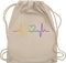 Shirtracer Turnbeutel Rucksack - LGBTQ Kleidung Flag - Herzschlag Regenbogen Pride - Unisize - Naturweiß - lesbian gifts lgbtq+ beutel lgbt herz stoffrucksack csd lgbtq+regenbogen stoffbeutel lqbtq