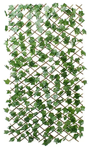 The Secret Home - Celosía Extensible de Madera con Hojas - Enredadera Horizontal o Vertical - Decoración para Interiores o Exteriores - Ideal para Jardín, Terraza o Balcón (Modelo 3-200x100 cm)