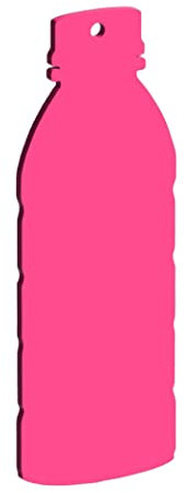 Badge Centre 20 Pack of 75mm Prime Bottle Acrylic Blanks for Keyrings, Tags etc (Hot Pink)