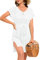 Timuspo Beach Cover Up for Women UK White Crochet Tie Waist Bikini Beach Dress Plus Size Swim Cover-Ups & Sarongs Beachwear