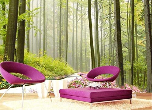 Style Européen 3D Plantez Une Forêt Verte Et Des Buissons Photo Peintures Murales Papier Peint Salon Hôtel Luxe Fond Peinture Murale Décor Peler Et Coller Affiches M 140 (largeur) x 70 (hauteur) cm