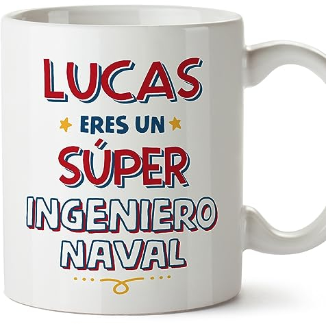 MUGFFINS Tazas Personalizadas para INGENIERO NAVAL hombre - En Español - Eres Súper - 11 oz / 330 ml - Regalo Personalizable original y divertido