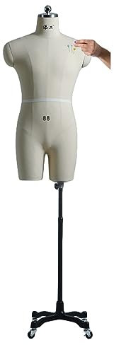 Schneiderpuppe Herren Männlicher Kleiderpuppe Übergröße Männlich Nähende Schaufensterpuppe Verstellbare Höhe, Vollständig pinnbar Kleiderformen zum Nähen von Herrenbekleidung und Hosen, Schneider Schn