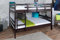 Etagenbett/Stockbett 160 x 200 cm Easy Premium Line K24/n, Kopf- und Fußteil gerade, Buche Massivholz Schokobraun lackiert, teilbar