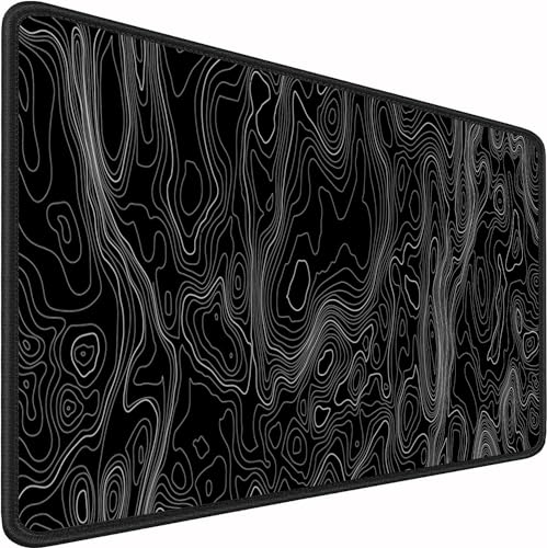 Premium Gaming Mauspad XXL 900 x 400 mm - Wasserdicht & rutschfest - Genähte Kanten für Haltbarkeit - Perfekt für PC, MacBook und Laptop - Großes Mousepad 900x400 mm (900x400mm, Kurve)