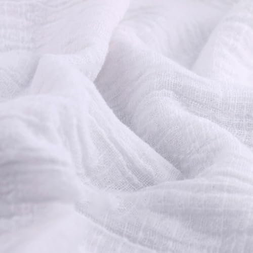 300cm x 130cm Stoffe Stoff aus Baumwolle und Leinen,Dünner Leinenstoff,Stoff Fabric Meterware,Fabric zum Nähen,Dekostoff für DIY Basteln Kleidungsdekoration Tischdekoration,Weiß A