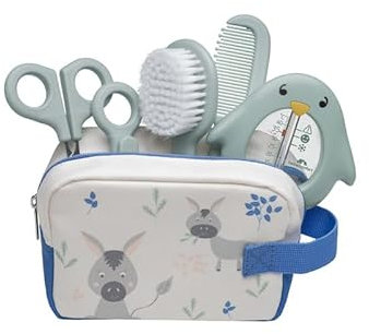 BEBECONFORT Trousse de toilette complete pour bébé, 5 accessoires, Lovely Donkey