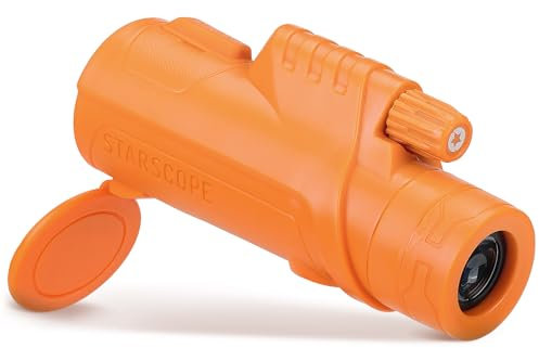 Starscope 10x42 Monokular für Erwachsene - High Power HD Mini Teleskop Monokular Vogelbeobachtung Jagd Wandern Wildlife Viewing | BAK4 Prismenfernrohr, FMC-Objektiv, breites Sichtfeld (Orange)