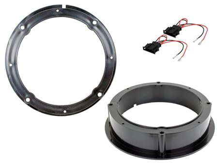 Motorguard Front Rear Door 165mm 6.5 Speaker Adaptors Rings Spacers Collars and Harness Loom For Volkswagen VW