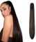 Dcbaboo Pferdeschwanz Haarteil Zopf Extension mit Klammer Glatt Lang Ponytail Extensions Haarverlängerung Clip Synthetik Gerade Pferdeschwanz Haarextension Zopf, 55cm Mittel braun