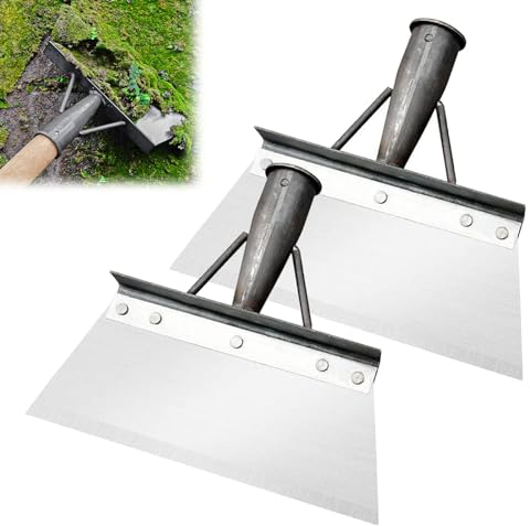 2 Unidades de Dispositivo Quitahierbas, Removedor de Musgo Pala de Jardín 27cm Palas para Nieve Eliminación de Musgo Malas Hierbas Herramientas de Jardín para Palo de Madera de 3,5cm
