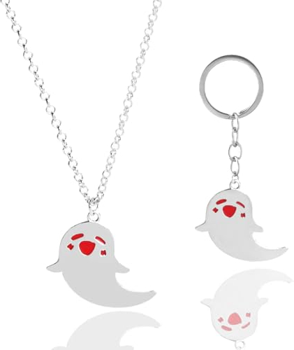 PQKL-party Genshin Impact Collier, Genshin Impact Porte-Clés, Genshin Hu Tao Ensemble Cadeau, Cosplay Genshin Impact, Cosplay Hu Tao Figurine Décoration Accessoires Anime Porte-Clés Cadeaux pour Fan