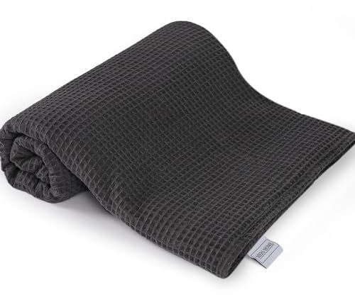 Meri-Home Tagesdecke 180 x 220 cm Waffeloptik Kuscheldecke Sofa Überwurfdecke, Bett Überwurf Decke Tagesdecken Sofadecke Leichte Couch Wohndecke (180 x 220 Anthra)