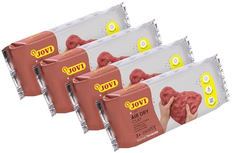 Jovi - Kit Air Dry de 4 unidades - Pasta para modelar, secado al aire sin horno, color Terracota, 4 unidades de 1000 Gramos (P89/4)