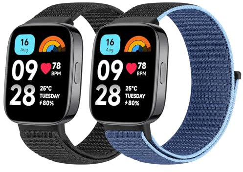 BTTNG Correa Compatible con Xiaomi Redmi Watch 3 Active para Mujeres y Hombres, Pulsera de Nylon Transpirable Ajustable Correa Deportiva Solo Loop de Repuesto para Redmi Watch 3 Active