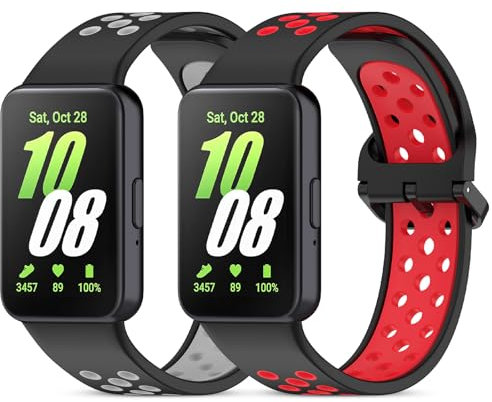 BDIG 2 Piezas Dos Tonos Correas Compatible con Samsung Galaxy Fit 3,Pulseras Deportiva de Silicona Suave de Bicolor Samsung Galaxy Fit 3