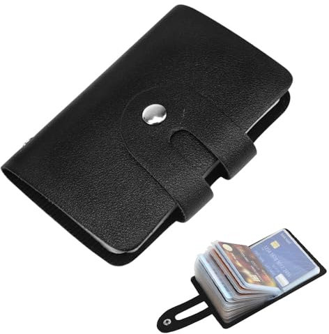 DECARETA Kreditkartenetui 26 Kartenfächern RFID Schutz Kartenetui Geldbeutel Leder Scheckkartenetui für Damen Herren Scheckkarten Etui Karten Ausweisetui Card Holder für Kreditkarten (Schwarz)
