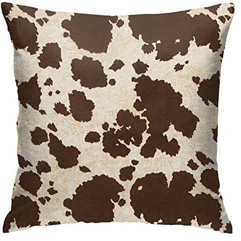 Kissenhülle 45X45cm Kuhfell-Druck Kissenbezüge Outdoor Kissen-Bezug Reißverschluss Zierkissenhülle Für Sofa, Garten, Auto