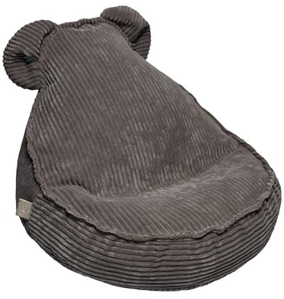MEOWBABY Sitzsack Kinder – Bequemer Kindersessel mit Füllung – Sitzsack Kinderzimmer – Weicher Bodensessel für Kleinkinder – Waschbarer Bezug – Kindersitzsack für Mädchen & Jungen, Cord, Braun