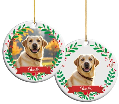 ALBK Personalised Photo Christmas Bauble - Custom Dog Ornament for Trees Decorations, Present for Cat Lovers, Keepsake Ornament