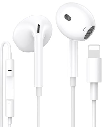 Écouteurs In-Ear Certifiés MFI pour iPhone,Casque Antibruit Filaires Stéréo HiFi avec Micro et Contrôle du Volume Compatibles avec iPhone 14/14 Plus/14 Pro Max/13/12/11/SE/XS/XR/X/8/7 - Plug and Play