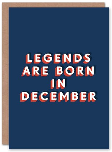 Artery8 Legends Are Born In December Bold Modern For Him Birthday Card
