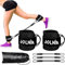 Chevillères poulies Gym - Set complet avec 2 chevilles/poignets et 3 bandes élastiques - Chevilles lestées pour coups de pied, entraînement des jambes, fessiers, poids chevilles et fitness à la maison