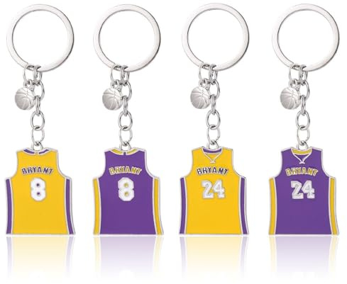 4 Stück Trikot-Schlüsselanhänger, Kreative Schlüsselanhänger, Modische Personalisierte Schlüsselanhänger, Basketball-Fan-Schlüsselanhänger, Basketball-Element-Gedenkgeschenke