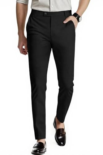 GINGTTO Homme Pantalon Chino Extensible Slim Stretch Trousers | Super Stretch,Mode,Casual,Slacks,Taille Élastique,Taper,Vintage,Résistance Aux Rides,Classique,Léger,Poches