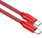 USB C to USB C Fast Charger Cable Compatible with iPhone 16 15 Plus Pro Max, for MacBook, for Samsung Flip/Fold 6 5 4 3 S24 S23 S22 A15/A35/A34/A55/A54, for Pixel 9 8 7 6, (Red, 2 Metre)