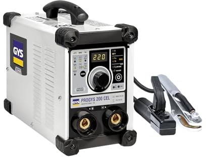 GYS, ProGYS 200 CEL, Schweißgerät mit überzogener Elektrode, 200 A, einphasig, 230 V (MMA), TIG DC, Lift & MMA, digital, Arc Force, Antiticking, Hot Start, mit Elektrodenhalter, Massekabel