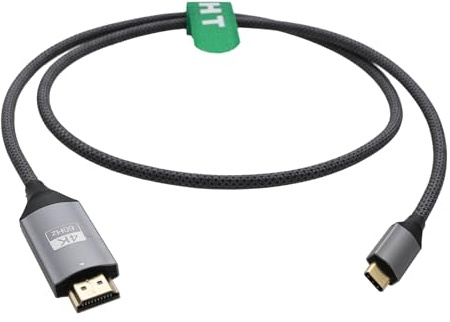 HangTon Cavo da USB-C a HDMI 4K@60Hz per la messa in mirror dello schermo, iPhone 15/16, MacBook Pro/Air, laptop Dell Lenovo, telefono a TV, monitor, proiettore, display, intrecciato grigio, 1,8 m