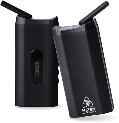 HIZEN Nanu Vaporizer Schwarz – Konvektion, 18650 Wechselakku, USB-C | Konvektionsheizsystem, isolierte Luftwege, 80–220 °C stufenlos, 18650 Wechselakku 3600 mAh, USB-C, entwickelt in Deutschland