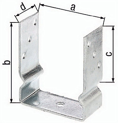 Alberts 217600 U-Pfostenträger | zum Aufschrauben oder zum Einbetonieren | feuerverzinkt | lichte Breite 71 mm (Packung mit 6)