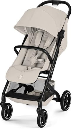 CYBEX Gold Buggy BEEZY, All-Terrain, ab 0-4 Jahre, Dune Grey | Ergonomische Liegeposition, ab Geburt bis ca. 4 Jahre, kompakt faltbar, Einhand-Gurtsystem, All-Terrain Räder