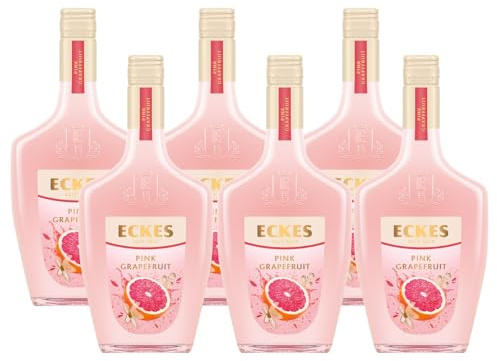 Eckes Pink Grapefruit (6x 0,50l) - Fruchtiger Aperitifgenuss, feinherber Grapefruitlikör, ideale Basis für Cocktails, Likör fruchtig-herb