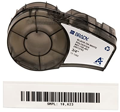 Brady (M21-750-461-AW) Polyesterband für BMP21-PLUS; BMP21-LAB; BMP21 19.05 mm x 6.40 m Schwarz auf Weiß