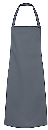 Karlowsky LS 14 Passion Latzschürze Santorini mit Bändern, 65% Polyester/35% Baumwolle, Einheitsgröße, 95cm Länge, 75cm Breite, Anthrazit
