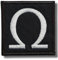 Omega symbol - embroidered patch, 6 X 6 cm.
