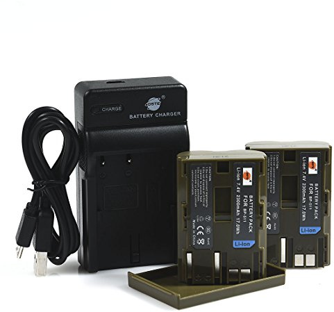 DSTE BP-511 Li-Ionen Batterie (2-Pack) und Micro USB Ladegerät Anzug Kompatibel für Canon BP-511 BP-511A EOS 10D 20D 20Da 30D 40D 50D 5D D30 D60 DM-MV100X DM-MV100Xi