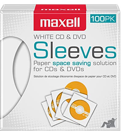 Maxell CD-/DVD-Aufbewahrungstasche, Weiß, 100 Stück