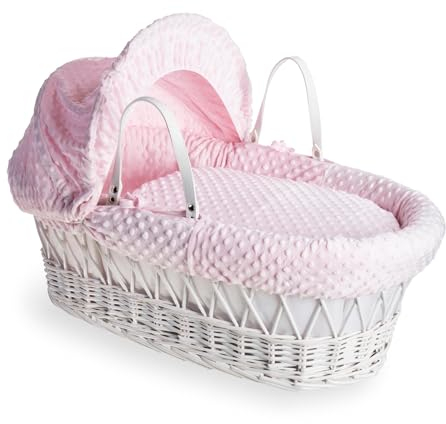 Weidenkorb für Babykörbchen, Weiß