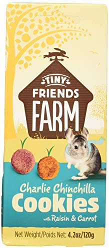 Supreme Tiny Friends Farm Charlie Chinchilla Cookies with Raisin and Carrot 80 g (Pack of 4)