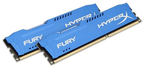 KINGSTON Lot de 2 barrettes de mémoire pour PC 8 Go DDR3-1600 PC3-12800 CL10 HyperX FURY Blue Series