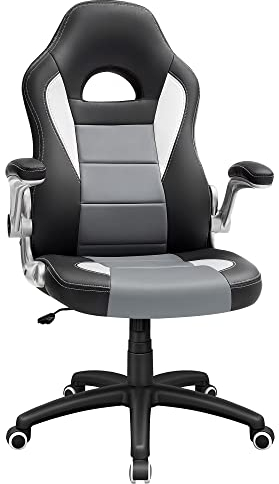 SONGMICS Bürostuhl Chefsessel Drehstuhl Computerstuhl Höhenverstellung office Stuhl Polsterung wegklappbare Armlehne, OBG28G